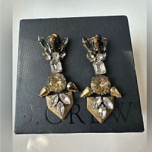 J. Crew Gold tone crystal gemstone earrings
